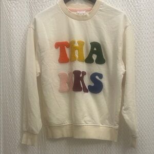 Le Lis Cream Thanks Sweatshirt XS
